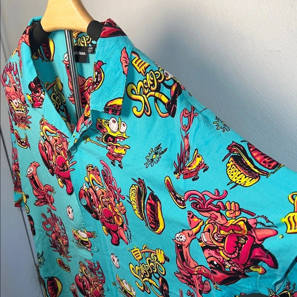 Nickelodeon Blue and Red Graphic Men's Shirt - Picture 5 of 9